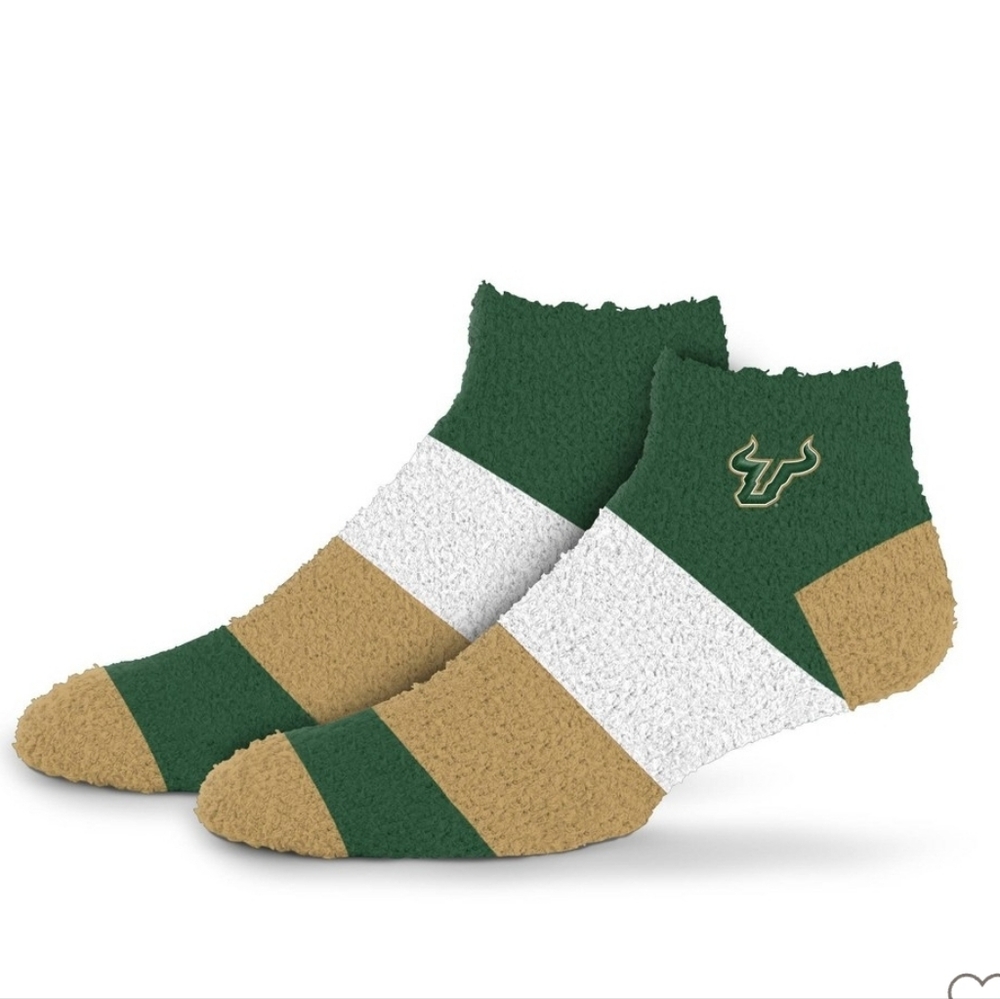 NCAA South Florida Bulls Fuzzy Knit Ankle Socks New With Tags